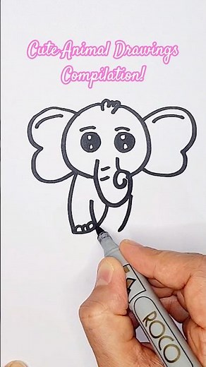 Cute Easy Animal Drawings Compilation 🐰🐢🐥 | Beginner-Friendly Sketches #Shorts
