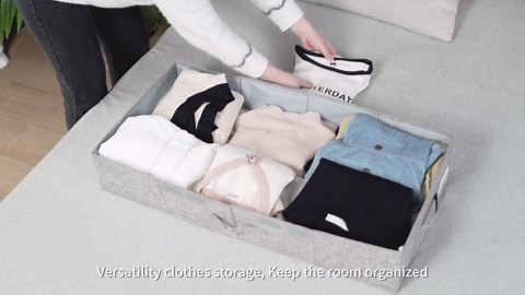 Underbed Storage Containers Bin with Lids, Large Under Bed Storage Organizer Box with Handle, Foldable Under the Storage Bags for Organizing Clothes, Shoes, Blankets, Pillows