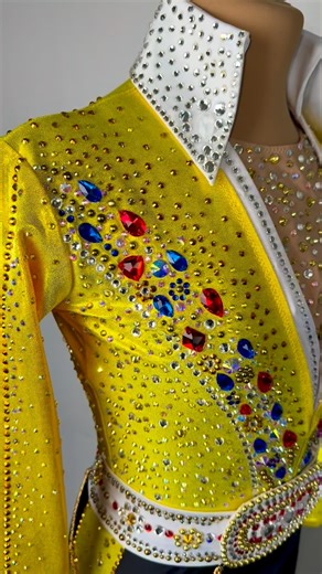 We made this leotard to measure, the music theme of the gymnast is Elvis Presley 💛🖤 #rg #rgleotards #leotard #rhythmicgymnastics | Leotards RG Boutique