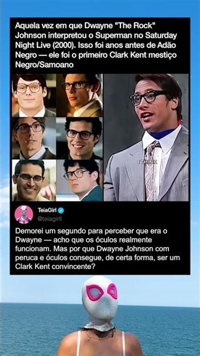 Em Saturday Night Live (2000), The Rock foi Superman antes de Adão Negro — o 1º Clark Kent mestiço