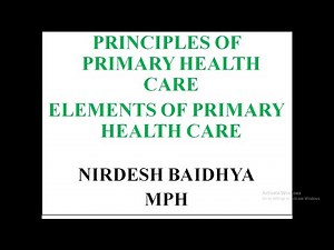 Principles and elements of PRIMARY HEALTH CARE