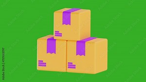 3D animation package with chroma key background. logistic and delivery set Stock Video