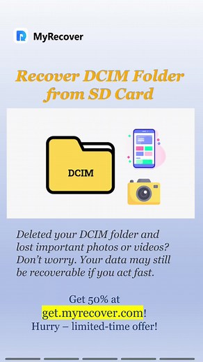 Top Solutions to Recover Deleted DCIM Folders Deleted your DCIM folder and lost photos or videos? Don't worry, it’s possible to recover your precious files! In this short video, you’ll learn: • Top solutions for recovering it • Safe steps to avoid permanent data loss Save 50% at get.myrecover.com! Limited-time offer – don’t miss out! #datarecovery #dcim #folder #techtok #windows