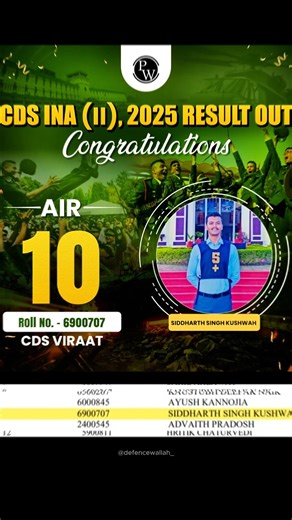 Meet The DW @CDSWallahbyPW Warriors Of CDS 2, 2025 🔥 #shorts #dw #pw #cds #cds2025 #result