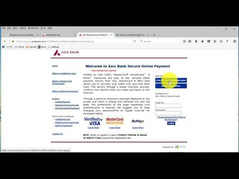 How to activate axis bank credit card for first time Part1