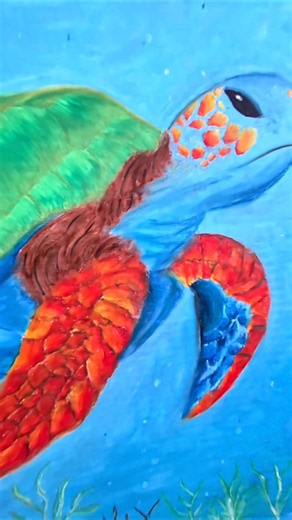 🎨🐢 Il mio primo disegno con i pastelli ad olio!