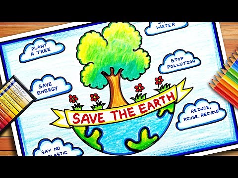 Earth Day Drawing | Earth Day Poster | Save Earth Save Environment Poster | Save Earth Drawing