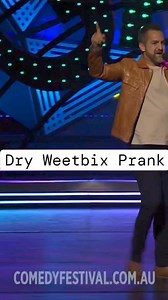 10K views · 254 reactions | Dry Weetbix? I thought I knew all the pranks you pull on foreigners until now... From the Melbourne International Comedy Festival TV gala #weetbix #comedy #gala #funny #melbournecomedyfestival #oxfam #ivanaristeguieta #tooeasy #hahahaha | Ivan Aristeguieta | Facebook