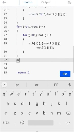 C Program to Subtract Two Matrices | Matrix Subtraction in C Programming CodeGuru0 #coding#yt #yt