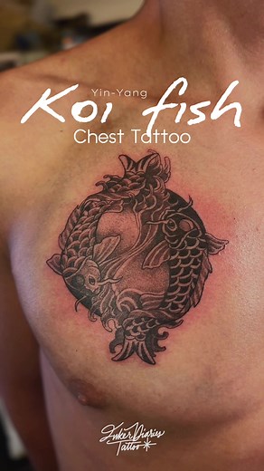 Koi Fish Tattoo on Chest: A Kaohsiung Artist's Work