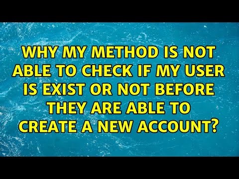 Why my method is not able to check if my user is exist