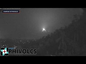 Mayon Volcano glows amid pyroclastic flows
