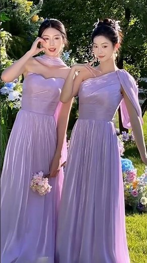 Charming Purple Satin Bridesmaid Maxi Dress Party Gown with 4 Styles