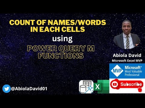 Count of Names/Words in each cells using Power Query M Functions