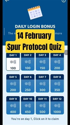 14 February SPUR Protocol Quiz Answer 🔥 Today Spur Protocol Quiz Solve 🔥 Spur protocol voucher code