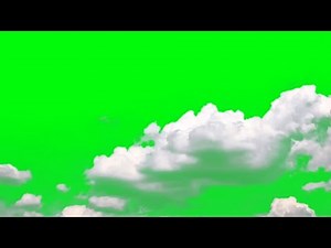 White Clouds on Green Screen