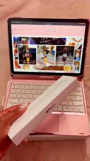 iPad Air 5 & Apple Pencil Unboxing & Setup 💖￼ | Pink Keyboard Case with Trackpad