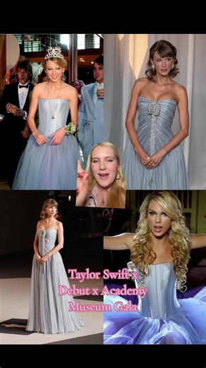 Taylor Swift’s academy museum dress is giving a debut Easter egg is it now ?!!!!! Is a taylor swift debut era coming soon ?!!! #academymuseumgala #taylorswiftoutfit #creatorsearchinsights #debuttaylorswift #greenscreen