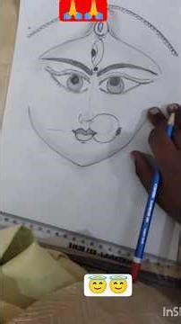 Maa durga face drawing #how to draw maa durga face #drawing#shorts