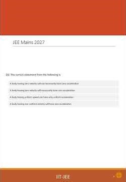 IIT JEE 2027 – Physics Chapter 3 Questions - Motion In A Straight Line - Physics