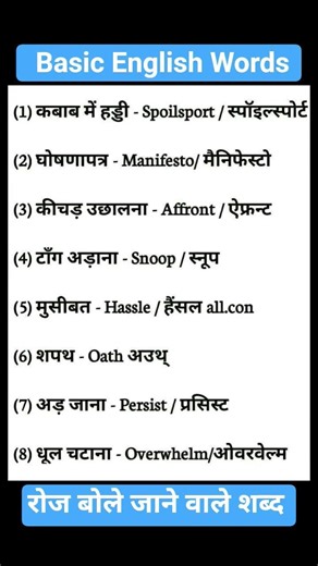 Daily Use English Words Meaning ⭐ #english #vocabulary #shorts