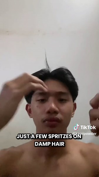 Add volume to your hair by using Kami Sea Salt Spray 🔥 #hairstyling #kamipowder #kamiseasaltspray #asianmen #hairstyle #hairtok #hair