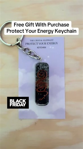 Protect Your Energy keychain made with black onyx, labradorite and snowflake obsidian. #tiktokshopblackfriday #crystals