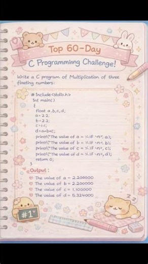 🆓60 Days C Programming Challenge Learning step by step💻✨ lets grow together and reach 1K Subscribers
