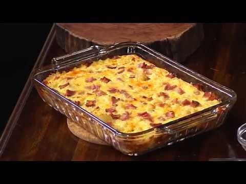 Easy Breakfast Casserole with Potatoes and Ham