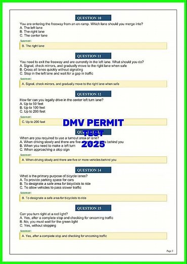 DMV Permit Test 2026 | 100 Practice Questions and Answers for the Written Exam