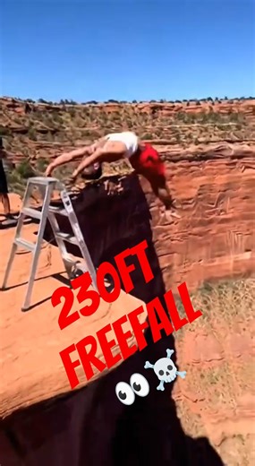230ft Free Fall From a Ladder (Crowd Went Wild) #shorts #sora2 #viral #trending #cliffjump
