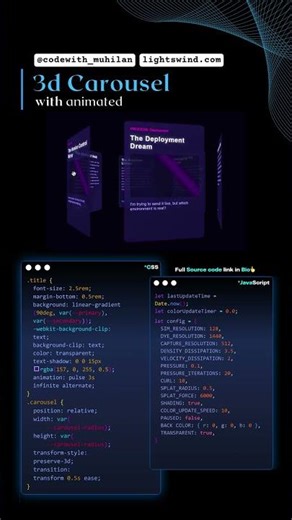 Animated 3dm Carousel #codewith_muhilan #css #coding #carousel