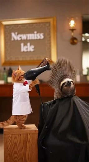 5-Star Sloth Grooming ✂️ #catbarber #sloth