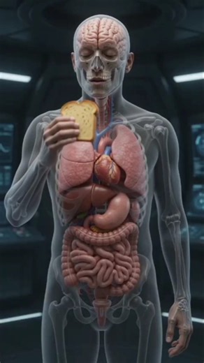 What Happens Inside Your Body When You Eat Bread? 🍞🧠 | Food Digestion Explained #Shorts
