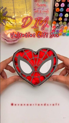 DIY Spiderman Sweet Box 🕷️❤️ Cute Valentine Gift Box #diy #shorts