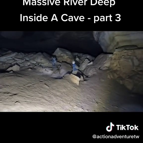 Exploring a Massive River Deep Inside a Cave with Action Adventure Twins
