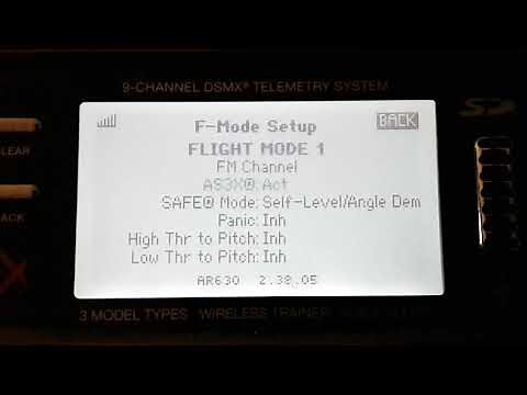 spektrum forward programming flight mode channel assign safe select on a switch setup rc airplane