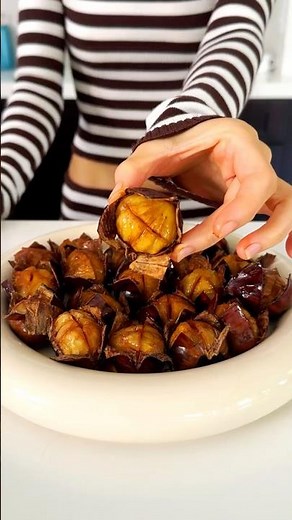 No more struggle to peel! Best method to Roast Candied Chestnuts #chestnut #snacks #healthysnacks