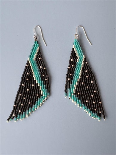 Night Sky Lightning Fringe Earrings - Etsy