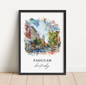 Paducah KY Wall Art, Paducah Print, Paducah Kentucky Watercolor, Mccracken County Gift, Travel Poster, Housewarming Gift - Etsy