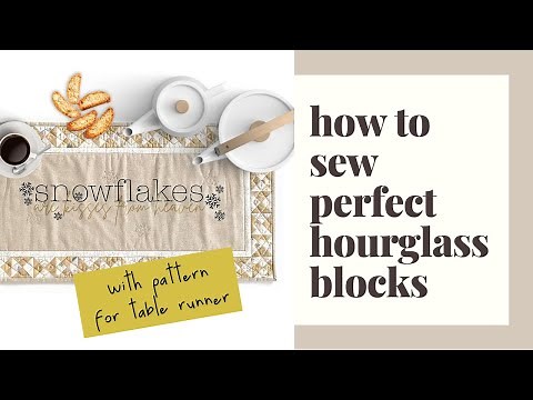 Mochi Linen Table runner with hourglass block sewing tutorial | Zen Chic