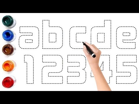 Alphabet abcde & 12345 For Kids, Easy Tracing and Coloring Step by Step For Preschool children
