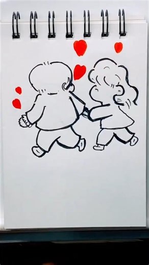 Couple Walking Drawing Tutorial Pencil Sketch Step by Step for Beginners #youtubeshorts #shortsfeed