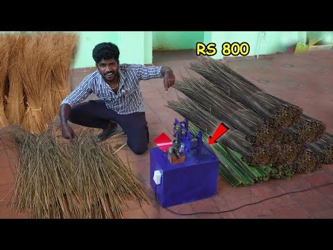 1min -ல 100 ஓலை | Thennai Olai Kilikkum Machine.! 💯| Making Coconut Leaf Cutting Machine