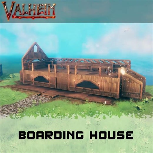 Valheim Boarding House - Early Game - (Speed Build Short) #valheim #speedbuild