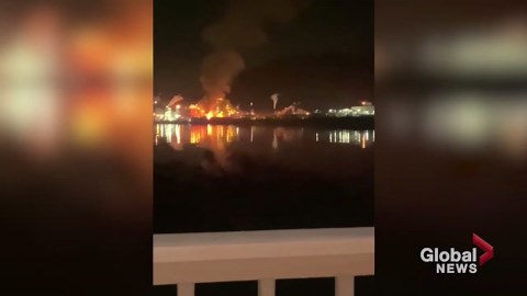 Drone footage shows West Virginia chemical plant in flames after explosion