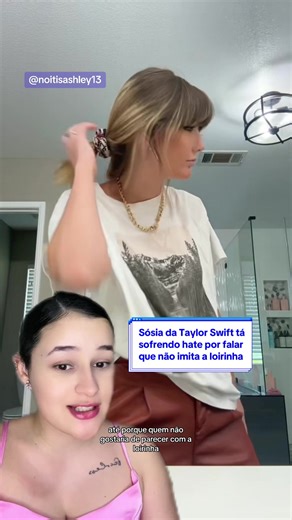 Cês já conheciam a Ashley Leechin, a sósia da Taylor Swift? Acham que ela é obcecada ou só fã 🤔 #itsjustashley #taylorswift #swifttok #fofoca #culturapopcomclara