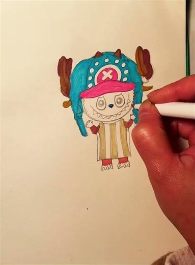 15. Pop mart easy drawing Labubu Tony Tony Chopper #labubu #coloring #popmart #youtubeshort