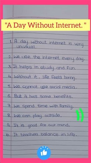 A Day Without Internet#10lines essay