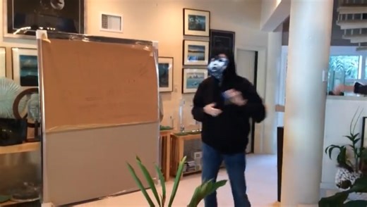 Trish: Unveiling “Alien Painting” By The Masked Artist Dick Zimmerman